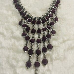 Lucky Brand Silver and Burgundy Necklace